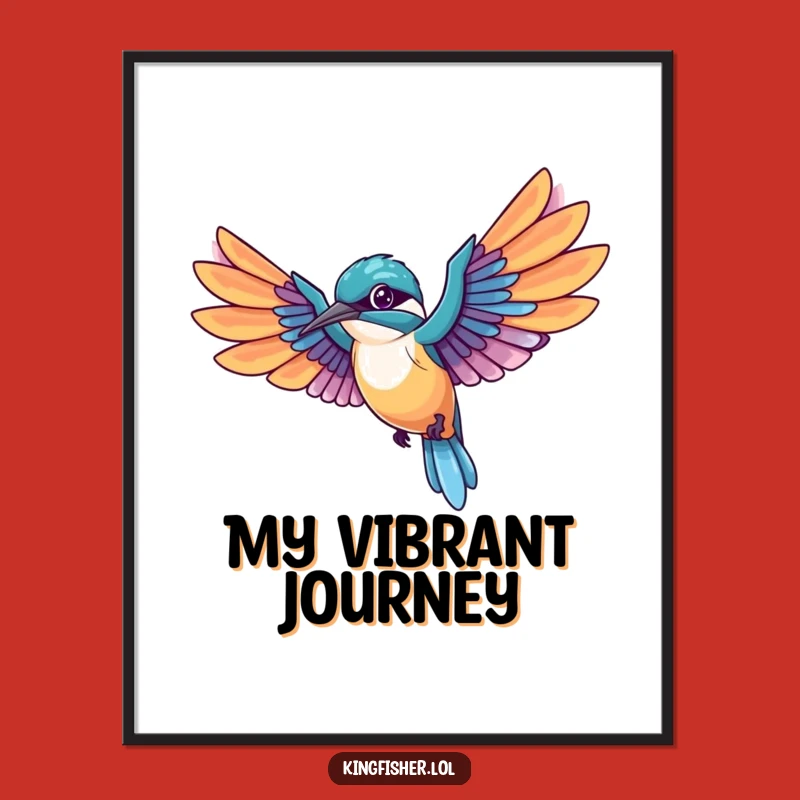 Wall Art Funny Kingfisher Poster: Vibrant Flight Humor, A Dynamic Humorous Gift
