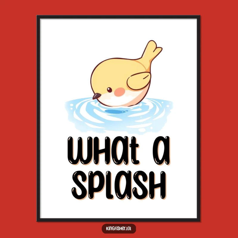 Funny Bird Dive Art Poster: Add a Splash of Humor to Your Walls