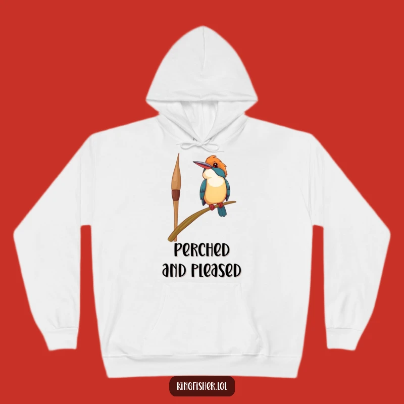 Cozy Funny Kingfisher Hoodie: Swaying Reed Comfort, Warm Funny Gift for Bird Lovers