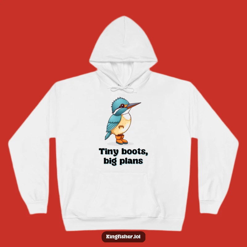 Funny Kingfisher Boots Hoodie - Cozy and Humorous Avian Gift for Cold Days
