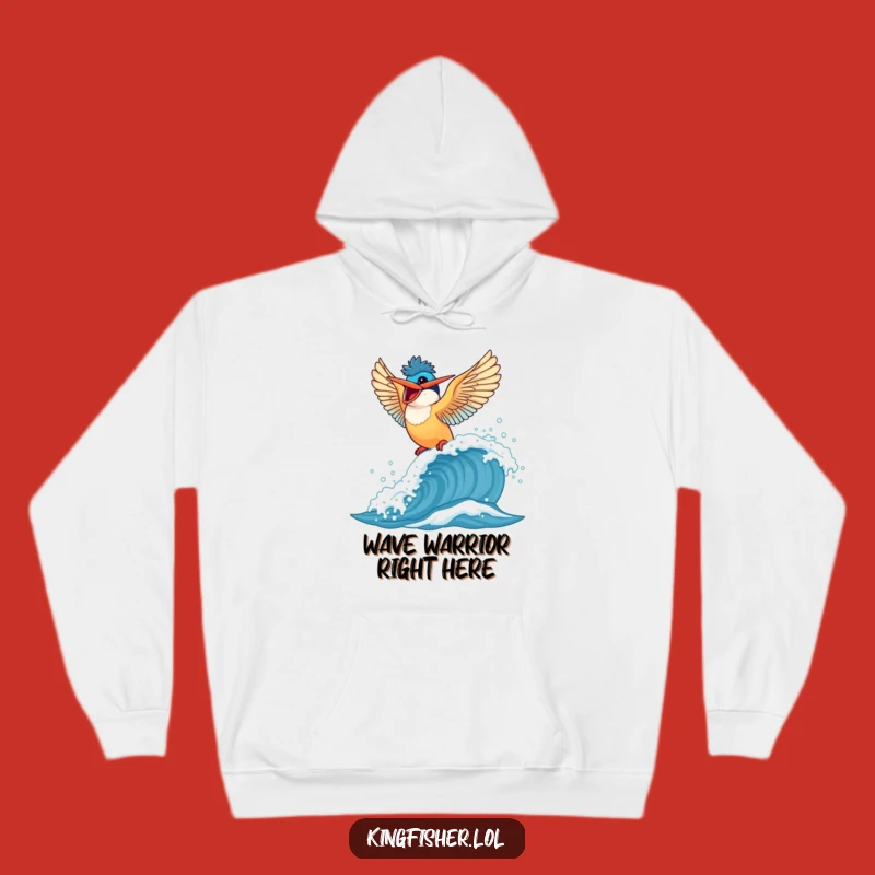 Funny Kingfisher Hoodie: Cozy Bird Lover Sweatshirt for Wave Riding Fun