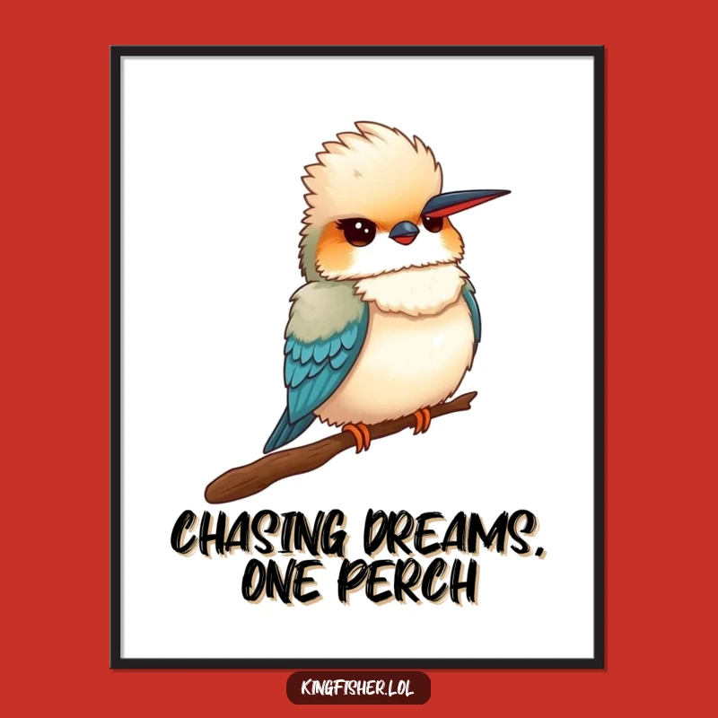 Free Printable Kingfisher Art: Proud Bird Perched Downloadable Wall Decor