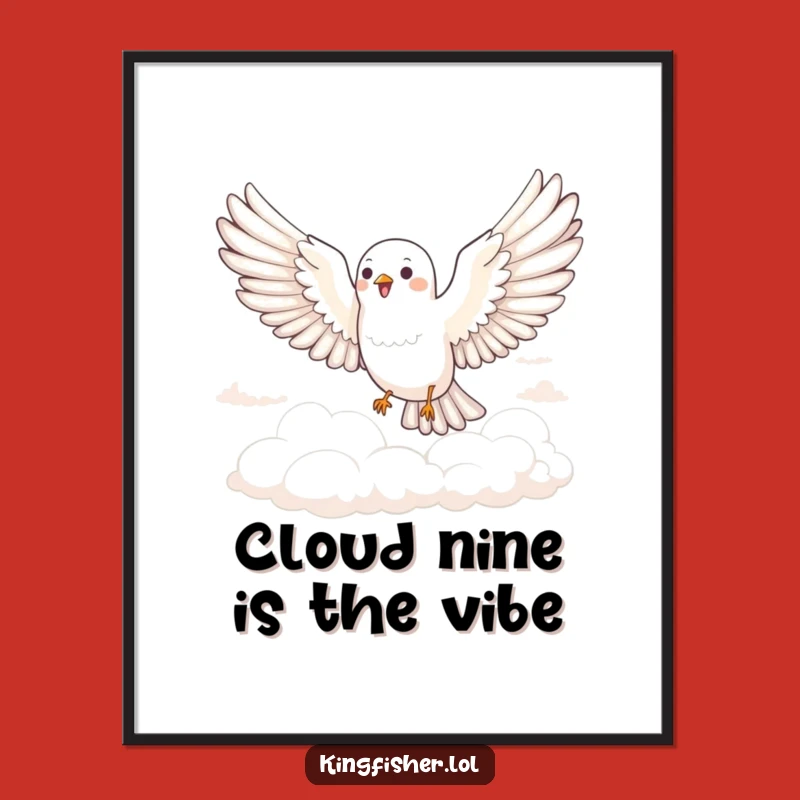 Funny Free Printable Wall Art: Joyful Bird Glide - Dreamy Downloadable Sky Decor