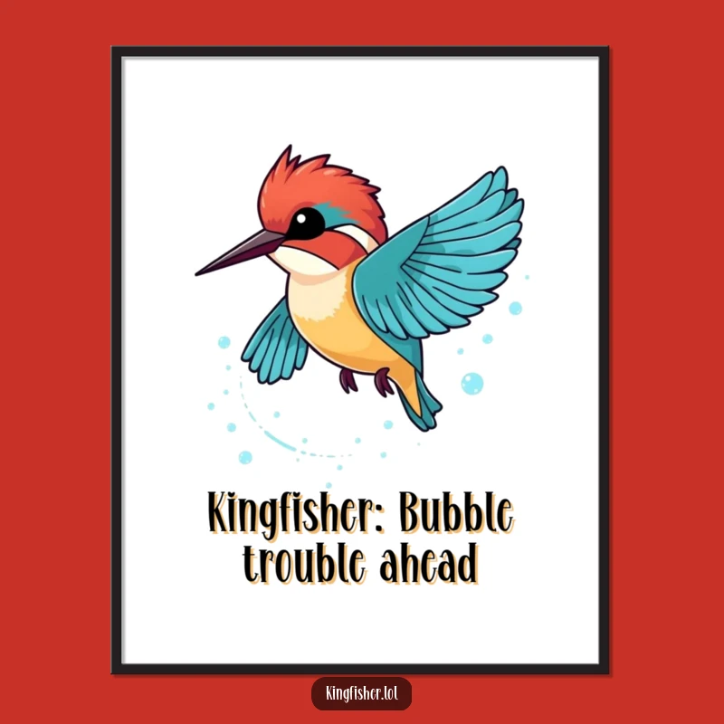 Funny Free Printable Wall Art: Sparkling Kingfisher Trail, Downloadable Motion!