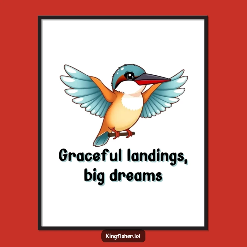 Free Printable Kingfisher Art: Graceful Landing Downloadable Wall Decor