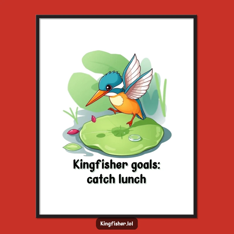 Funny Free Printable Wall Art: Bouncing Kingfisher, Nature Downloadable Art for Your Home
