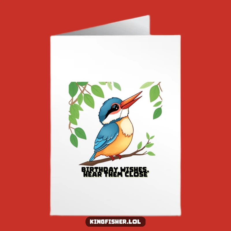 Free Printable Birthday Card: Listening Kingfisher, a Peaceful Downloadable Gift