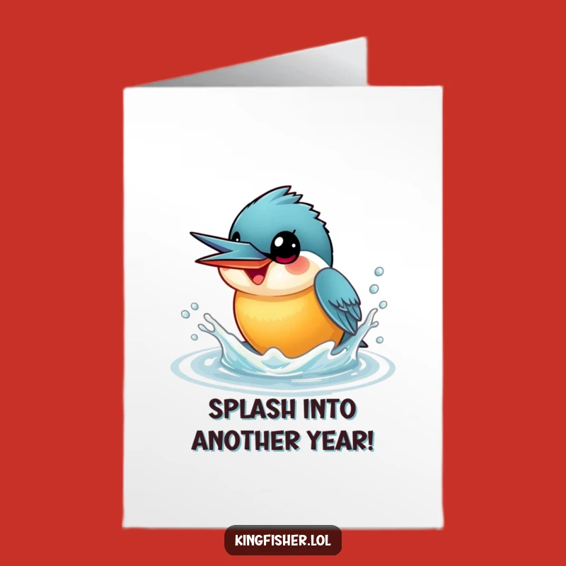 Funny Kingfisher Birthday Card Free Printable: Wide-Eyed Splash - Hilarious Downloadable Greeting