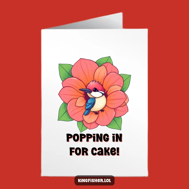 Kawaii Kingfisher Birthday Card: Free Printable Bird in Flower Fun