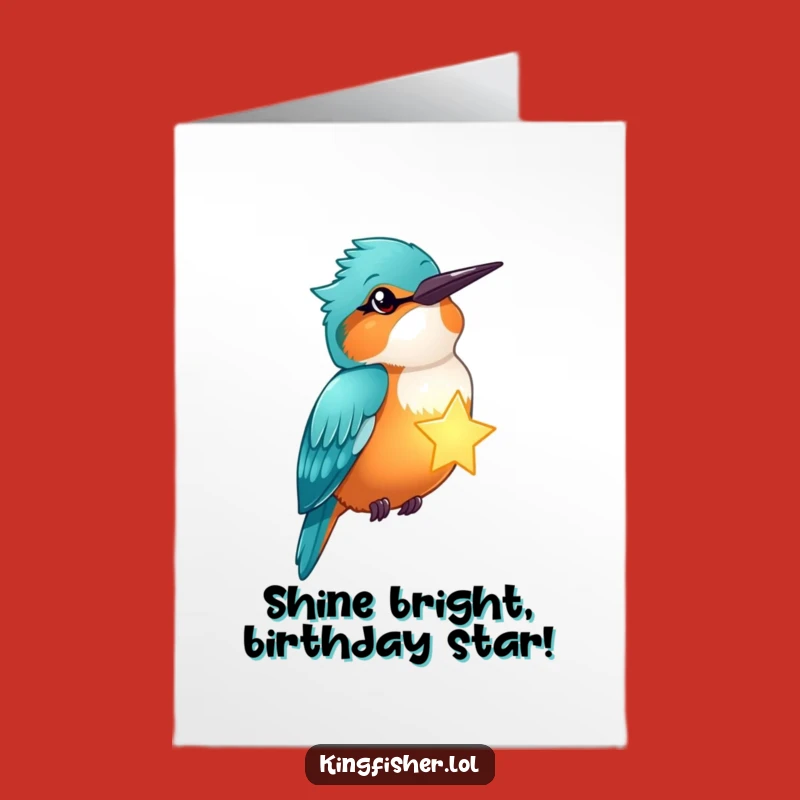 Free Printable Birthday Card: Winking Kingfisher Star, Magical Downloadable Gift