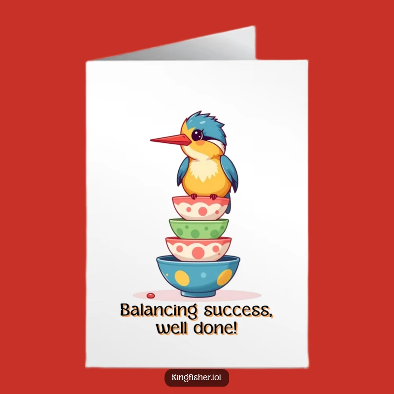 Free Printable Congrats Card: Kingfisher Food Stack - Humorous Downloadable Celebration