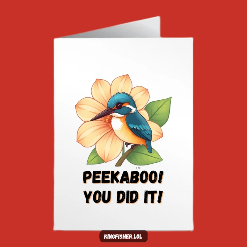 Free Printable Congrats Card: Curious Kingfisher Discovery, Downloadable Cheer!