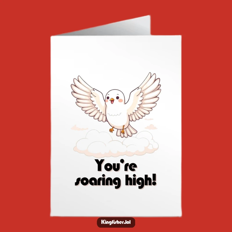 Free Printable Congrats Card: Joyful Bird Glide - Heavenly Celebration Downloadable Art