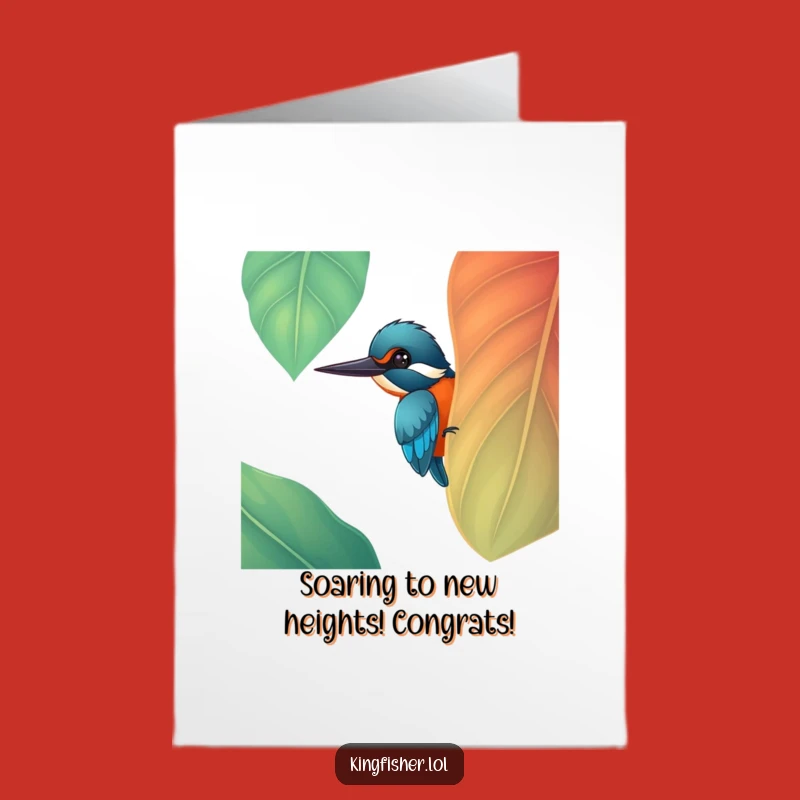 Free Printable Congrats Card: Kingfisher Leaf Surprise - Downloadable Joy