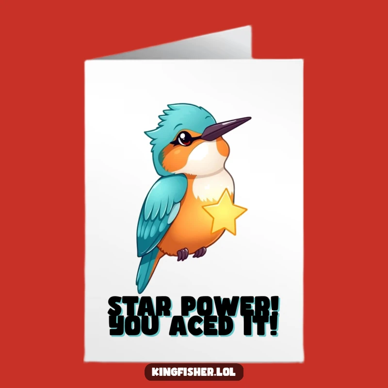 Free Printable Congrats Card: Kingfisher Star Holder, Lucky Downloadable Gift