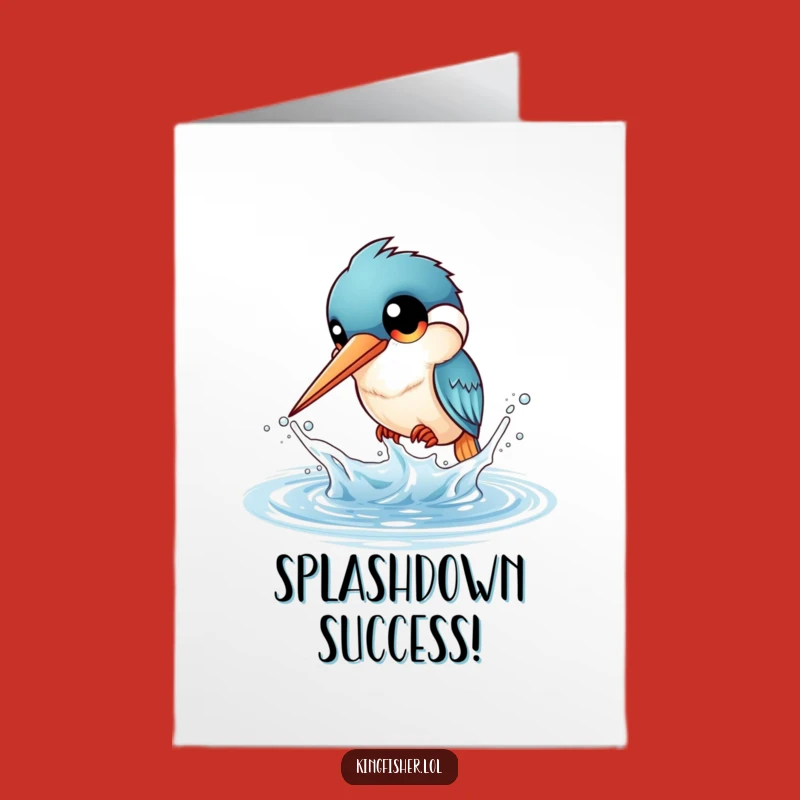 Free Printable Congrats Card: Splashing Kingfisher - Joyful Celebration Downloadable Art