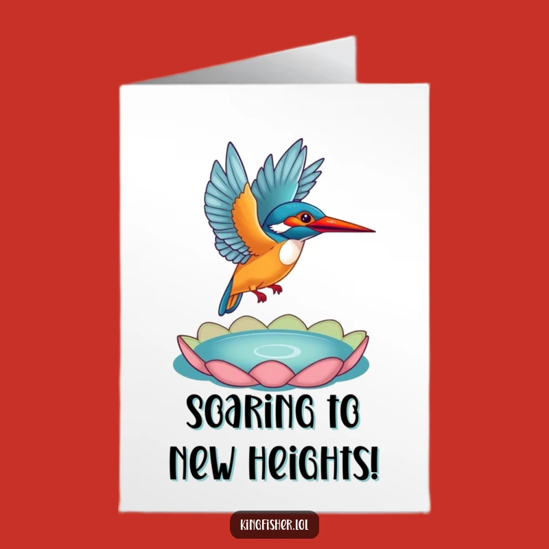 Free Printable Kingfisher Congrats Card: Funny Bird Flight Downloadable Achievement Gift