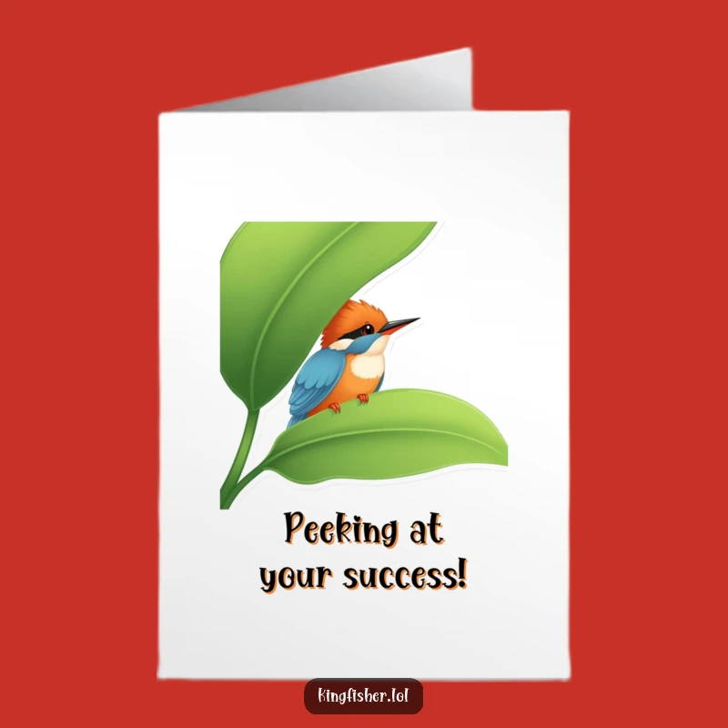 Free Printable Kingfisher Congrats Card: Shy Bird Achievement Downloadable Gift