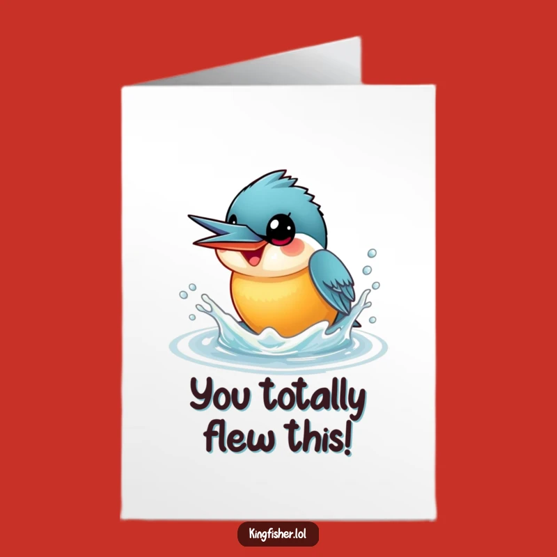 Kingfisher Congratulations Card Free Printable: Splashy Winner - Funny Downloadable Greeting