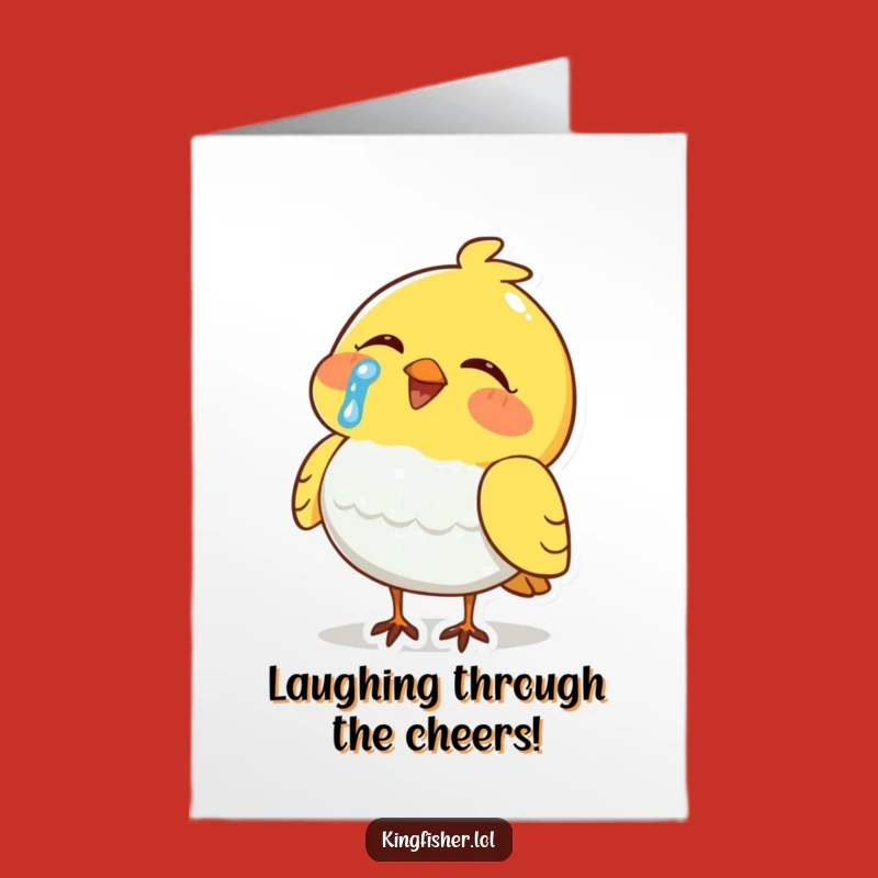 Free Printable Congrats Card: Tearful Laughing Bird, Humorous Downloadable Celebration