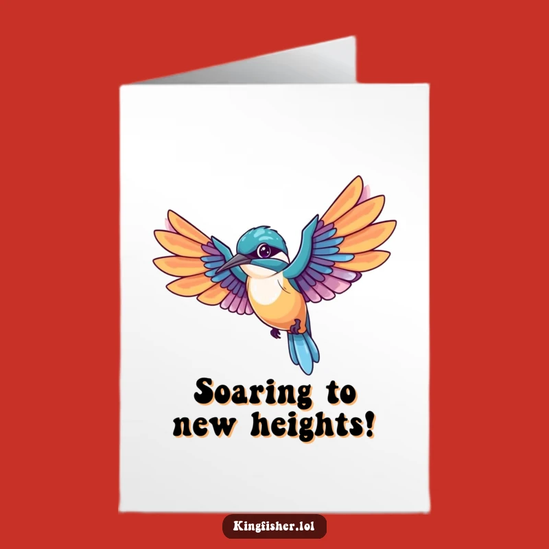 Kingfisher Flight Congrats Card: Free Printable Kawaii Bird's Success