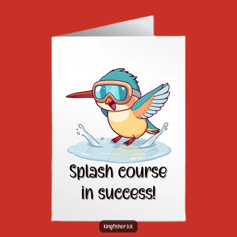 Free Printable Congrats Card: Splashy Kingfisher Goggles, Funny Downloadable