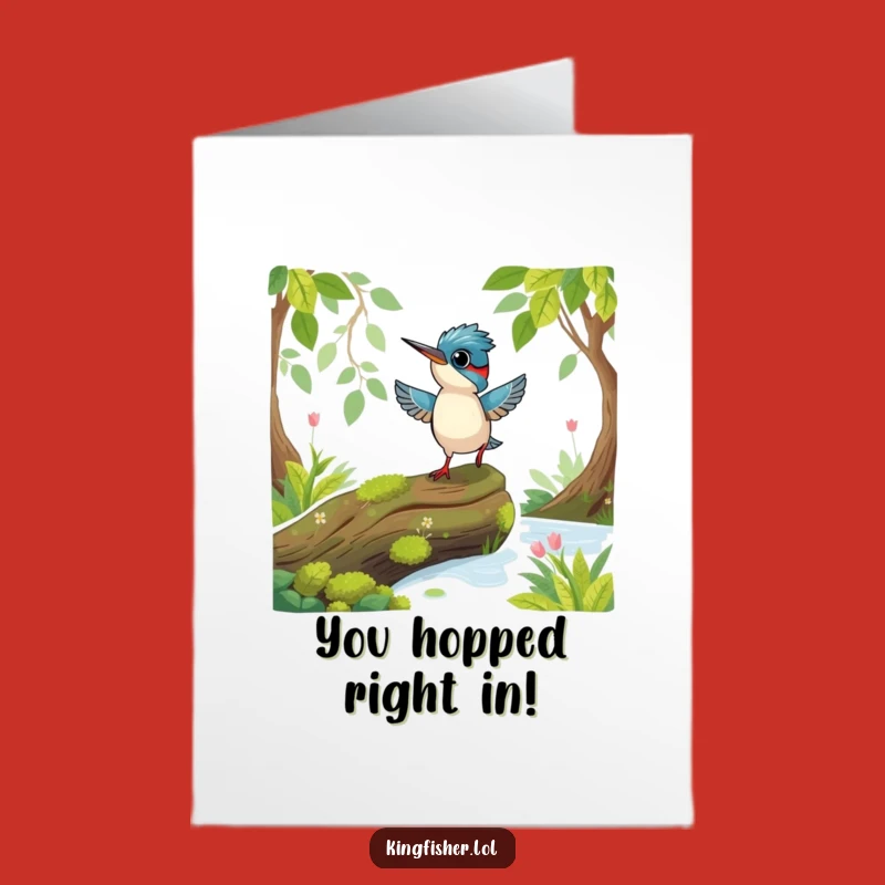 Free Printable Kingfisher Congrats Card: Playful Birdy Joy Downloadable