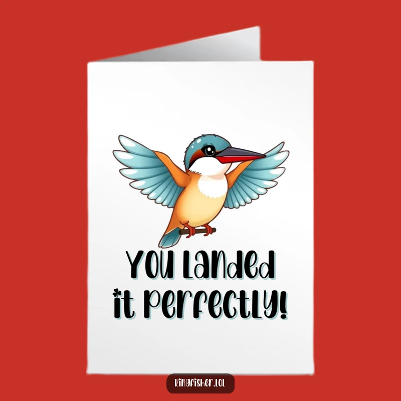Free Printable Kingfisher Congrats Card: Graceful Arrival Downloadable