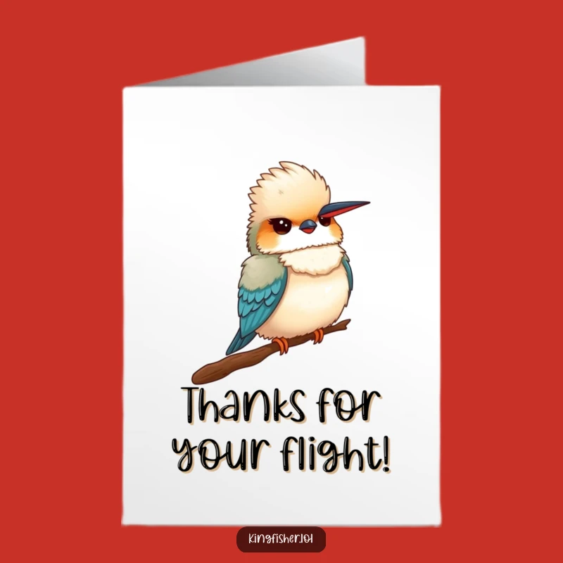Free Printable Kingfisher Thank You Card: Proud Bird Gratitude Downloadable