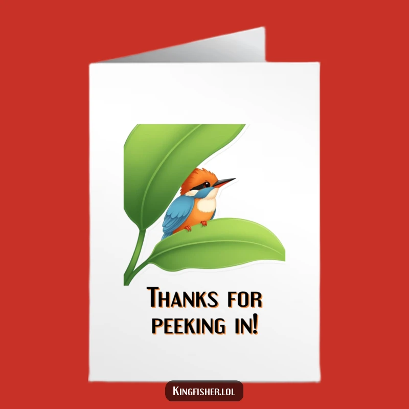 Free Printable Kingfisher Thank You Card: Shy Bird Gratitude Downloadable