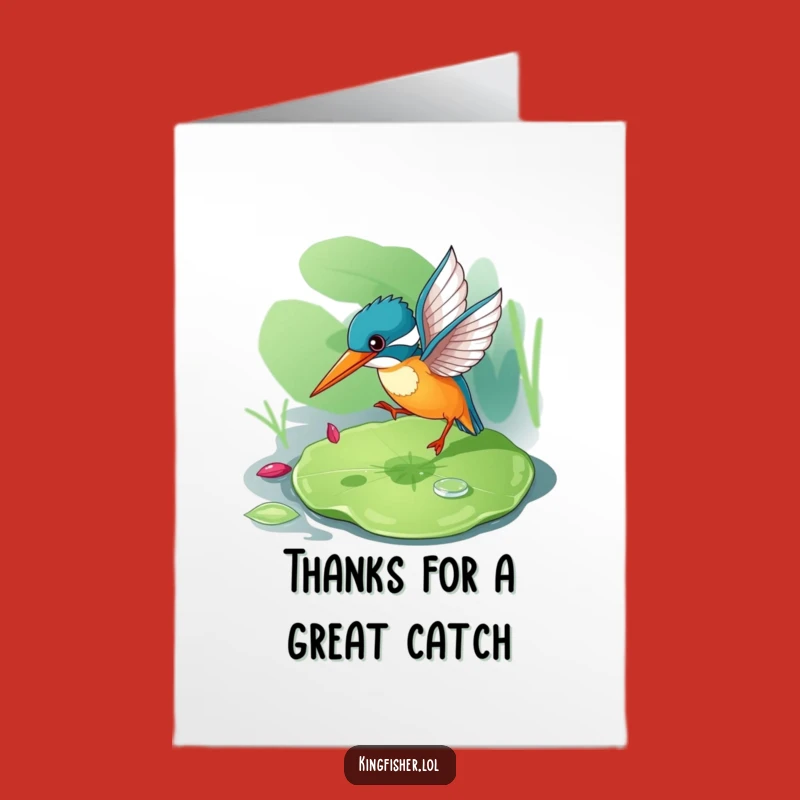 Free Printable Thank You Card: Bouncing Kingfisher, a Nature's Thanks Downloadable Gift