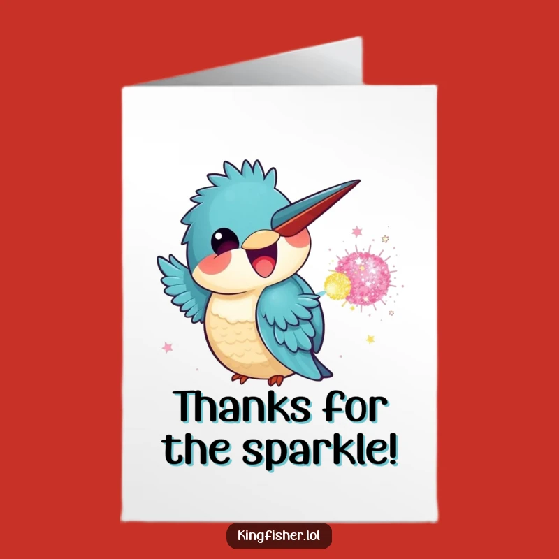 Free Printable Thank You Card: Kingfisher Glitter Bomb Gratitude, Downloadable Humor!