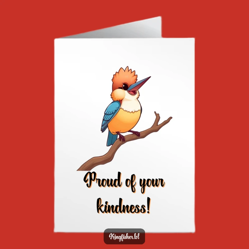 Free Printable Thank You Card: Proud Kingfisher's Pose, Downloadable Humor