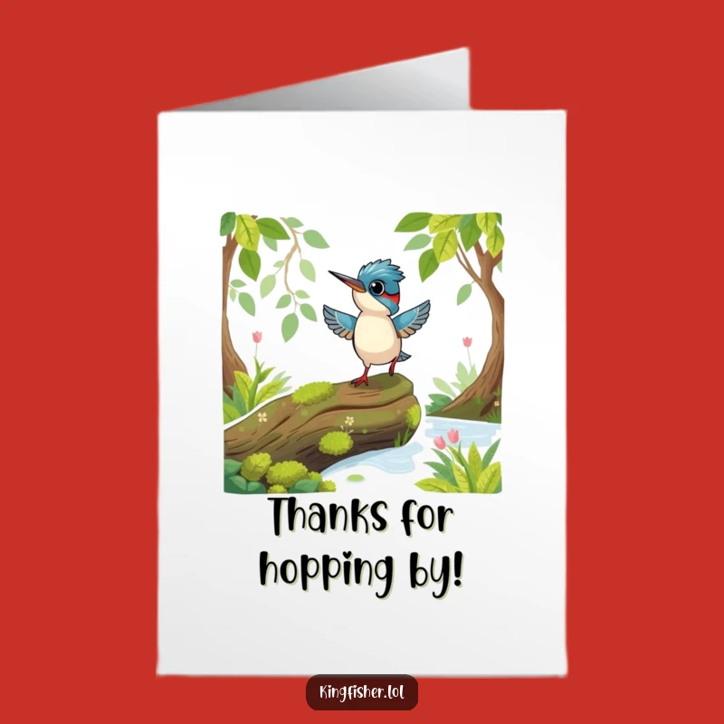 Free Printable Kingfisher Thank You Card: Playful Bird Gratitude Downloadable
