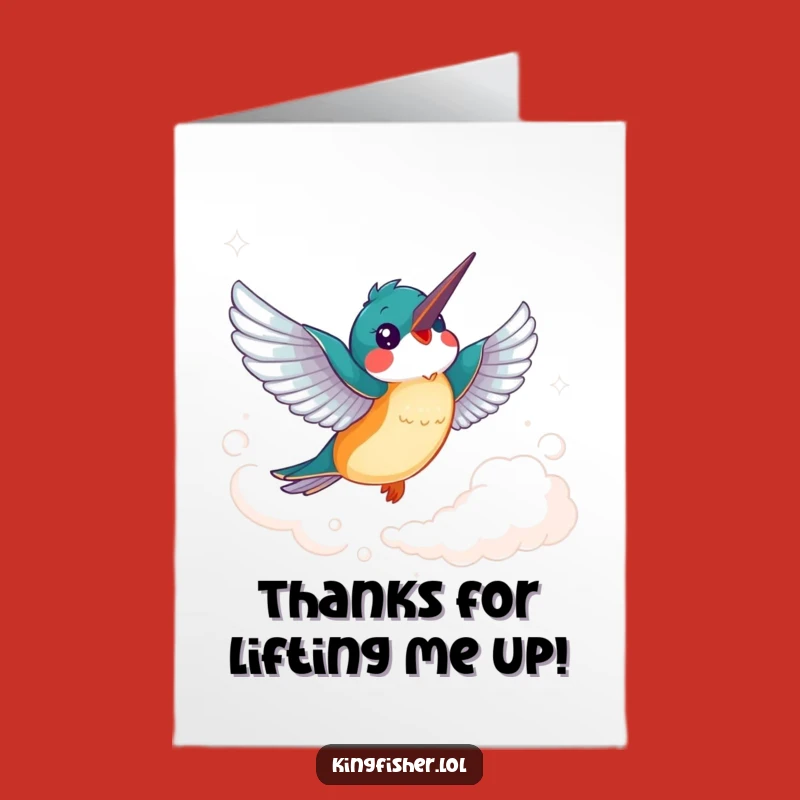 Free Printable Thank You Card: Soaring Kingfisher Funny Downloadable Gift