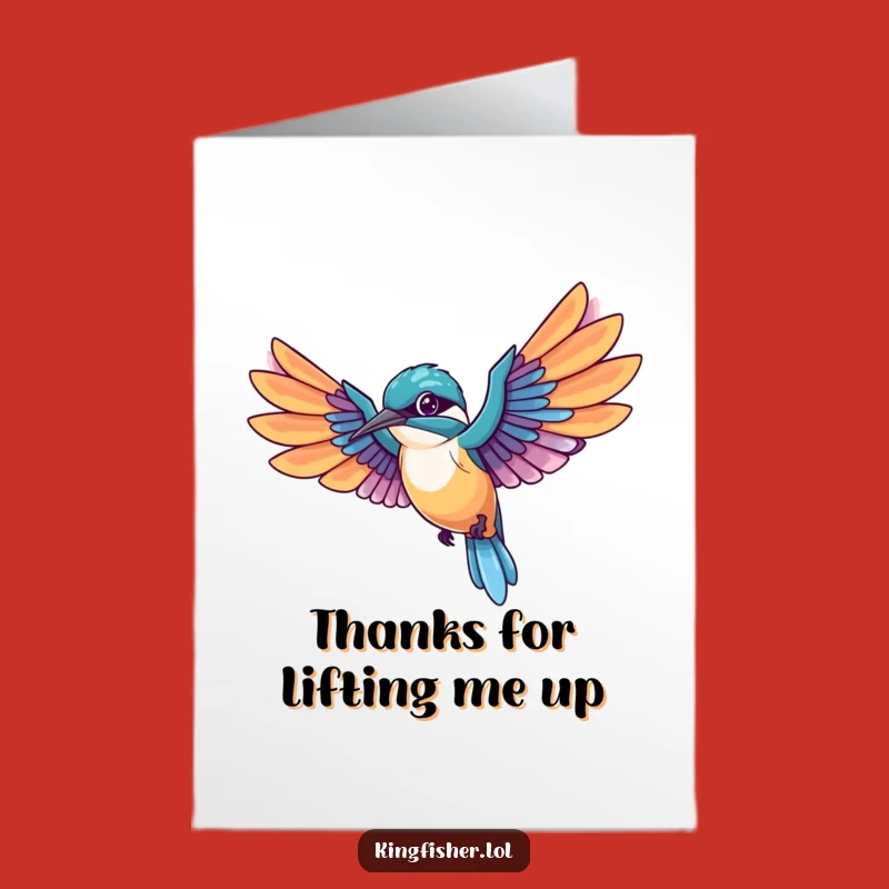 Flying Kingfisher Thanks Card: Free Printable Bird for Gracious Thanks