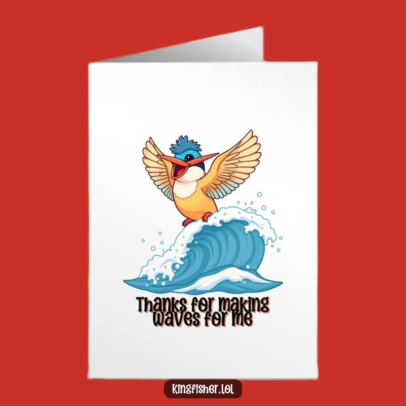 Free Printable Kingfisher Thank You Card: Funny Bird Wave Gift