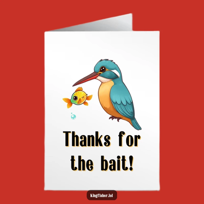 Free Printable Thank You Card: Kingfisher Fish Thanks Funny Gift