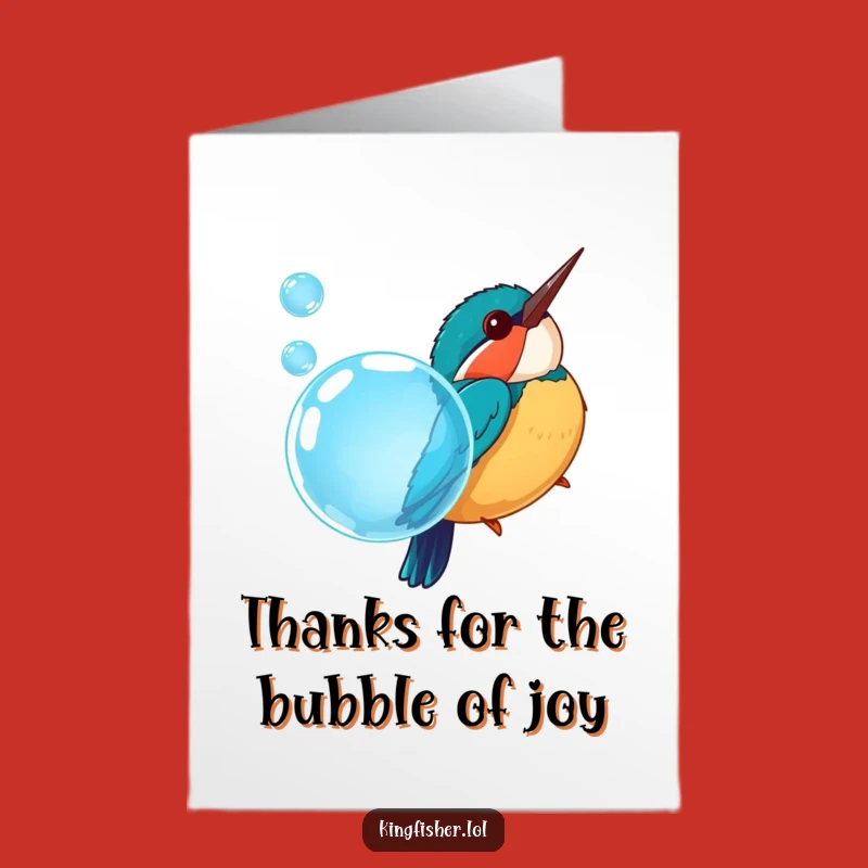 Free Printable Thank You Card: Kingfisher Bubble Dive - Downloadable Grateful Fun
