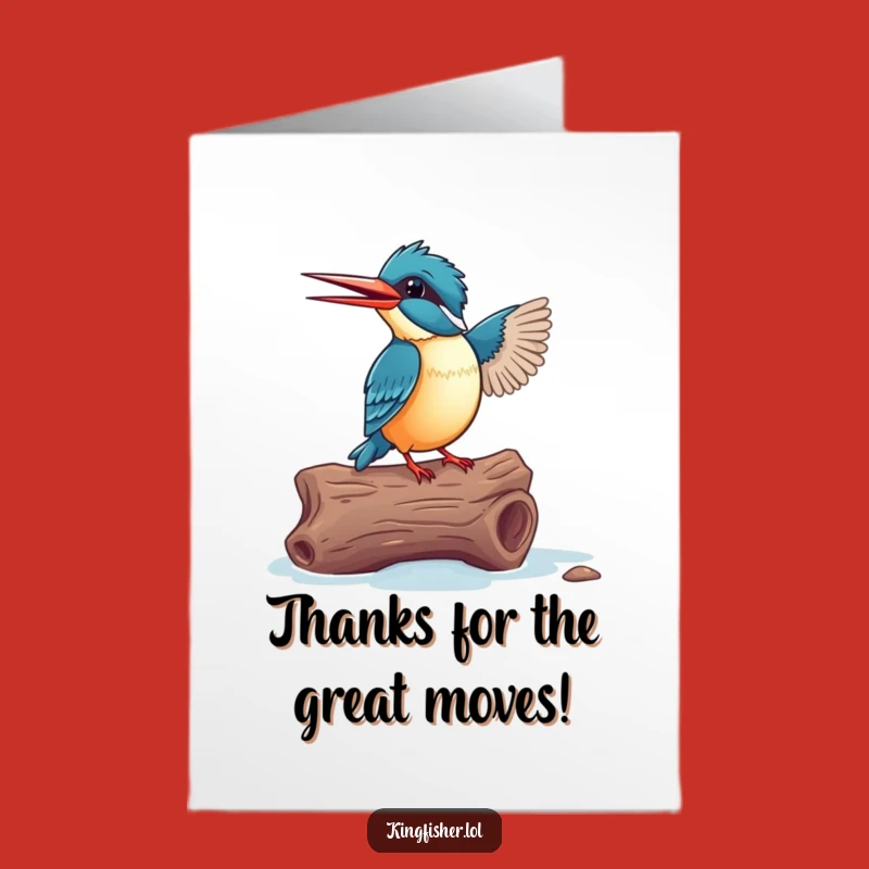 Free Printable Thank You Card: Dancing Kingfisher's Thanks - Funny Downloadable Gift