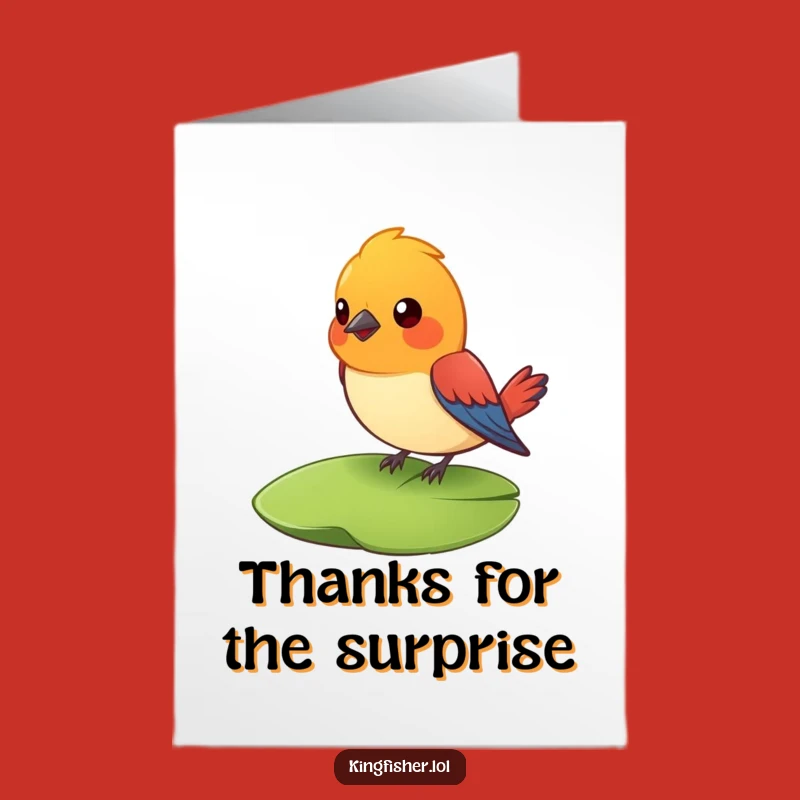 Funny Free Printable Thank You Card: Surprised Bird - Cute Downloadable Thanks