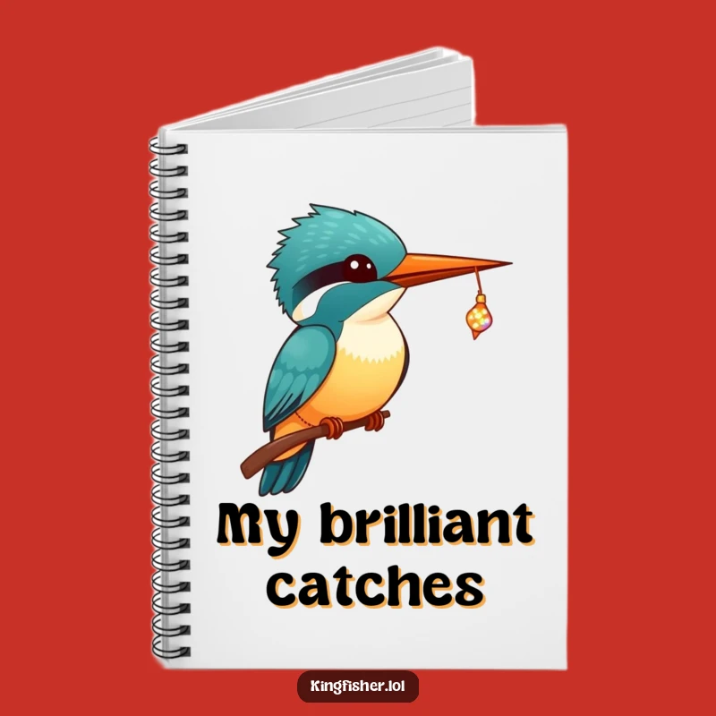 Funny Kingfisher Notebook: Kawaii Tiny Fish Catch - Cute Gift!