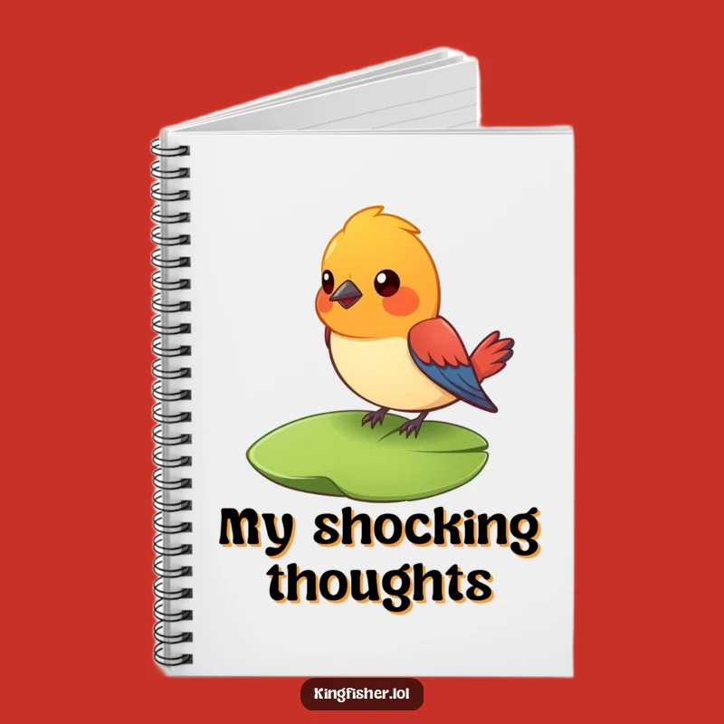 Funny Surprised Bird Notebook: Jot Down Thoughts with Lily Pad Surprise