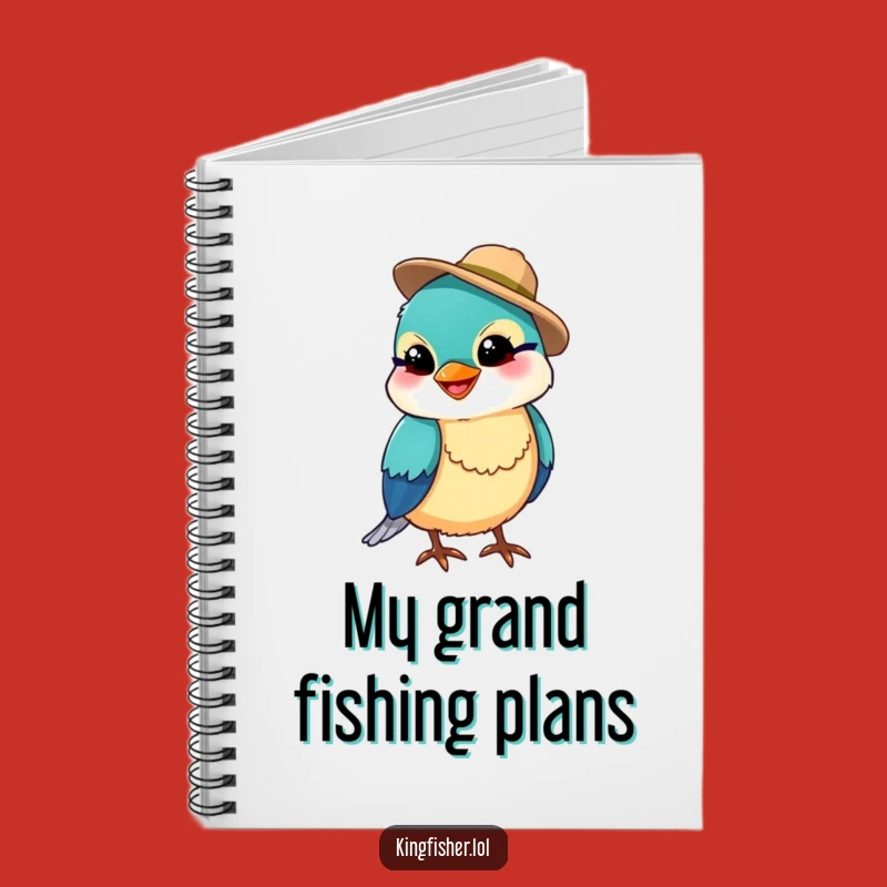 Funny Kingfisher Fishing Hat Notebook - Jot Down Ideas with Avian Humor