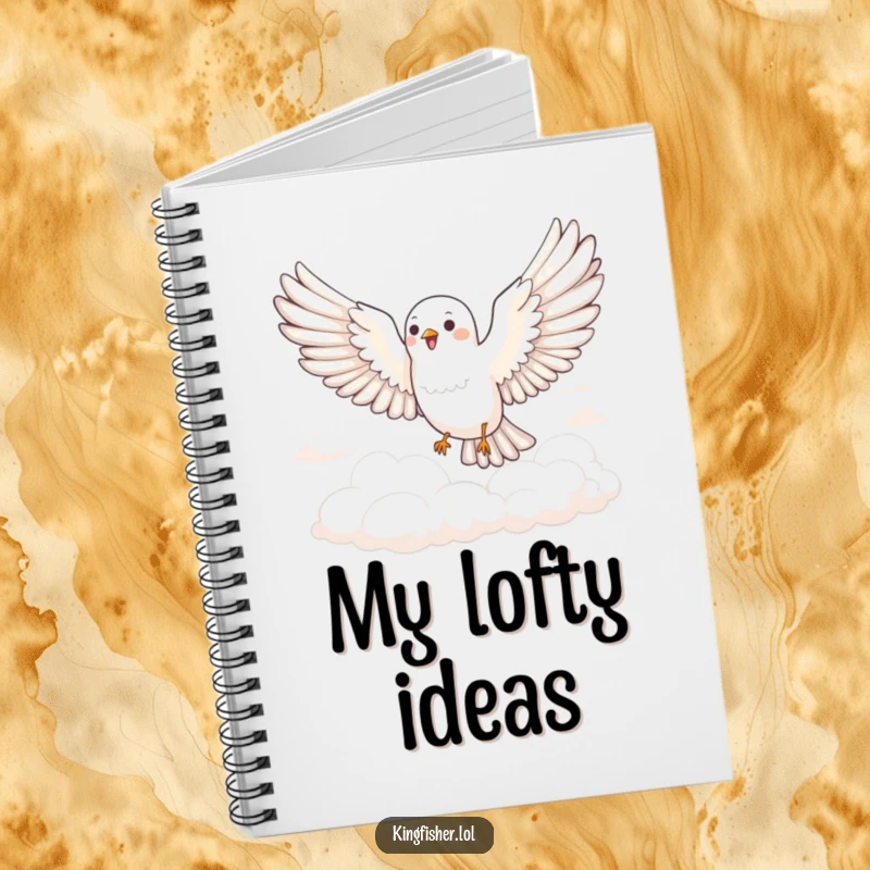 Funny Joyful Bird Notebook: A bird glides joyfully through fluffy clouds with wings spread wide. For your funny notes.