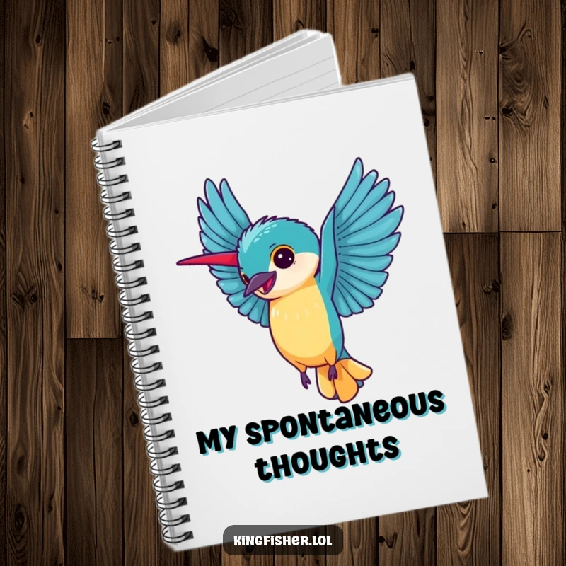 Joyful Kingfisher Cartwheel Notebook: A kingfisher performing a cartwheel, perfect for capturing happy thoughts.
