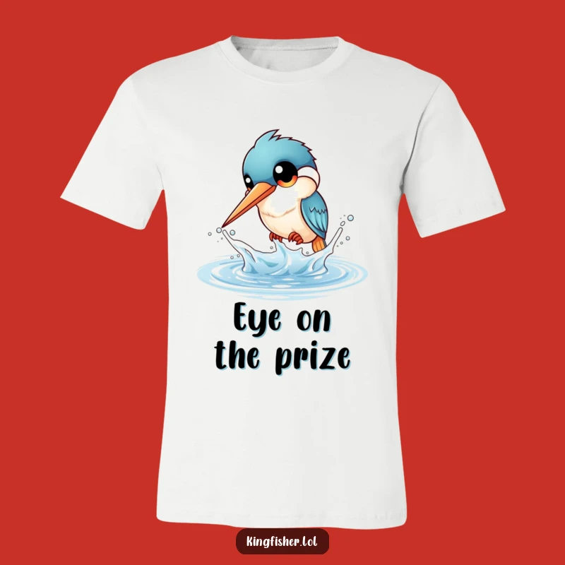 Funny Kingfisher Splash T-Shirt: Wear Playful Water Action with Big-Eyed Charm