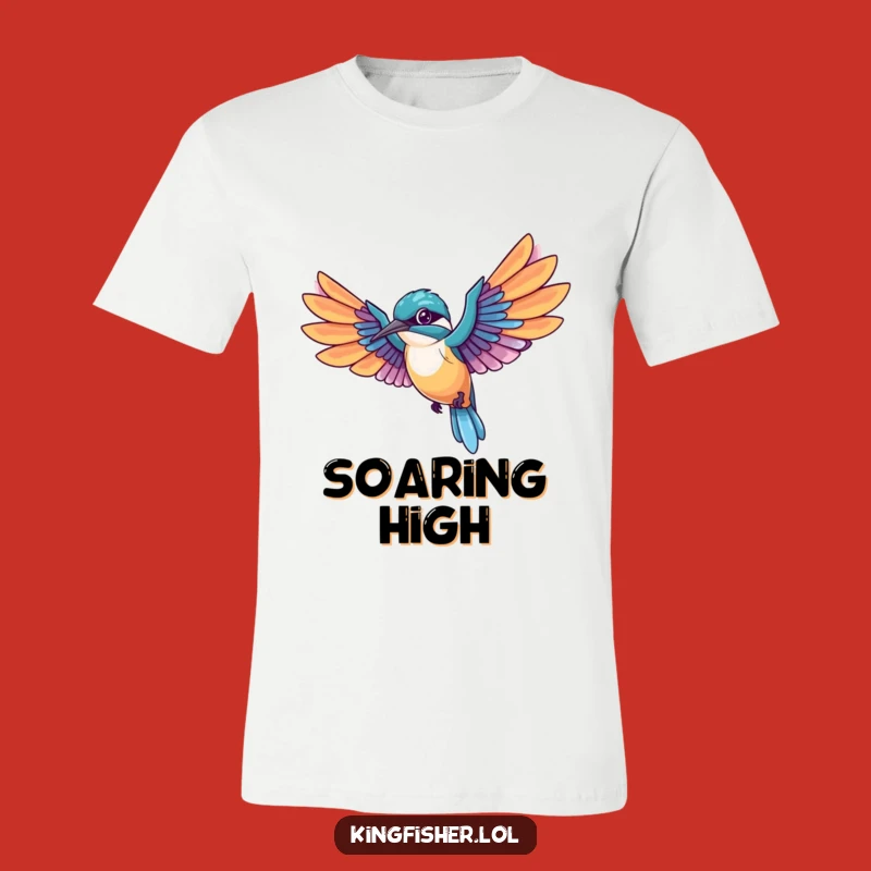 Expressive Funny Kingfisher T-Shirt: Mid-Flight Feathers Humor, A Bold Humorous Gift