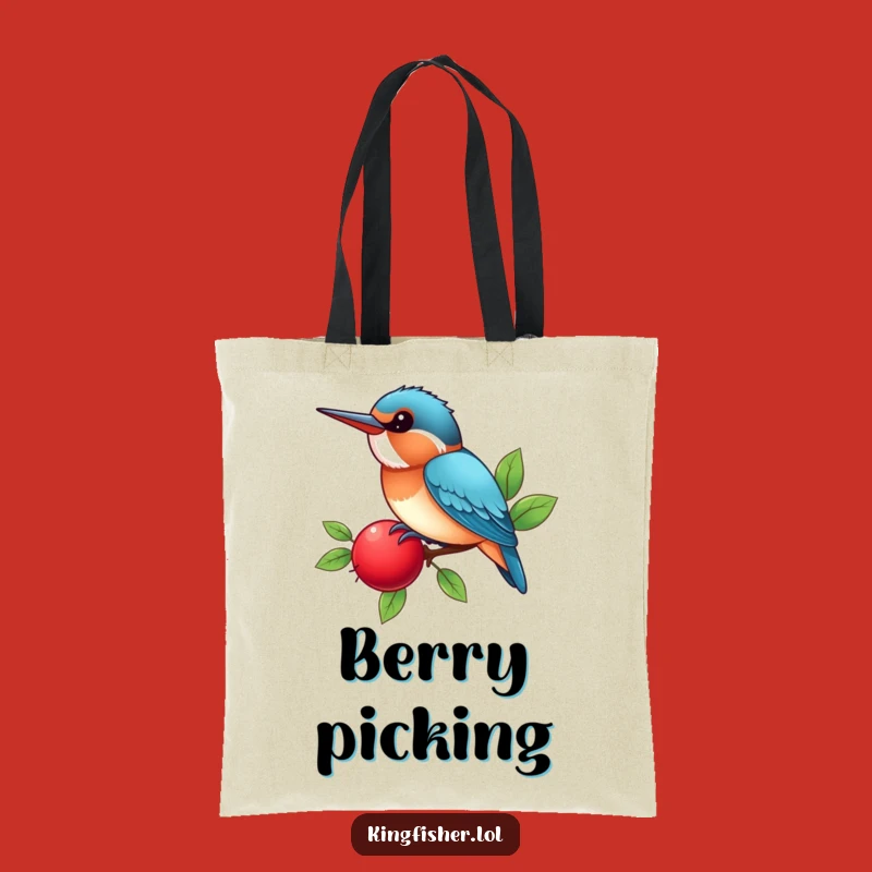 Chic Funny Kingfisher Tote: Berry Joy Style, A Fashionable Humorous Gift for Everyday Delight