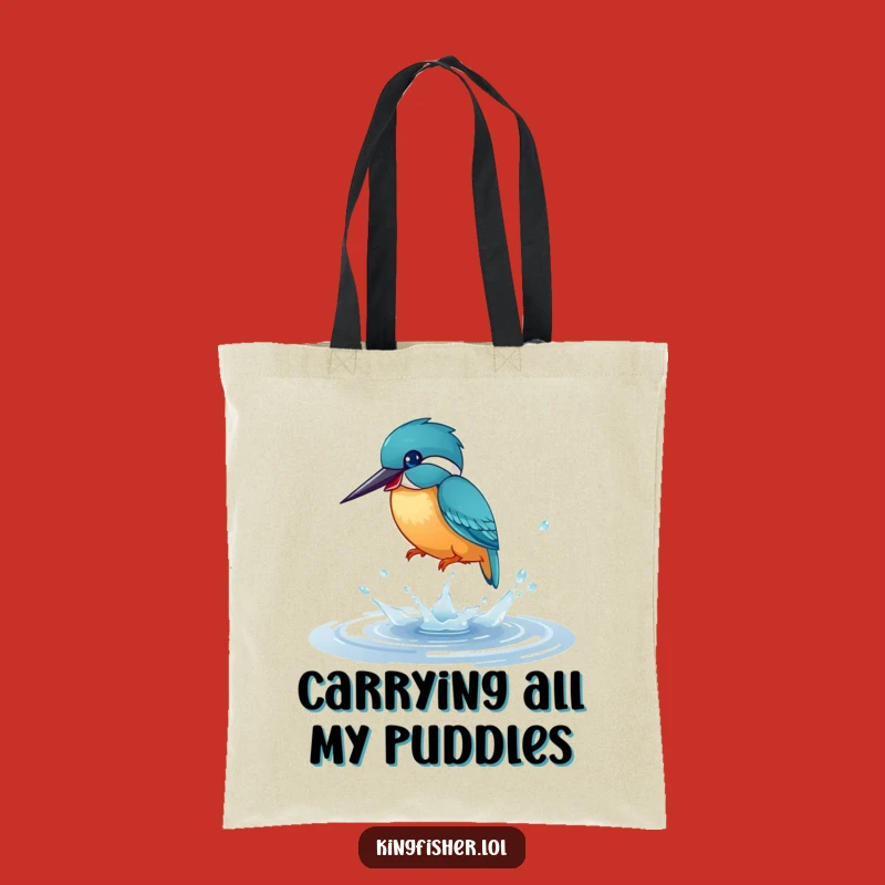 Funny Kingfisher Tote Bag: Carry Joyful Splashing Fun